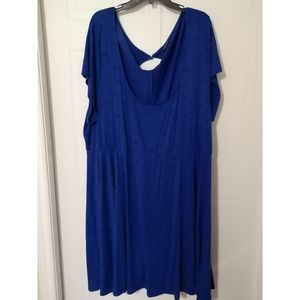 Torrid Bird Print Keyhole Skater Dress Blue